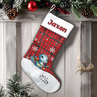 Personalized Dragon Holiday Stocking, Adorable Dragon Christmas Stocking, Custom Name Kids Christmas Stocking, Festive Family Holiday Stocking
