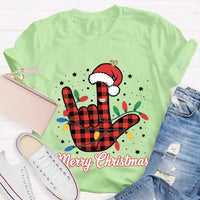 Festive Holiday Lights Shirt, Christmas Santa Hats and Lights T-Shirt, Adorable Xmas Graphic Tee, Comfy Winter Holiday Shirt, Christmas Present Tee