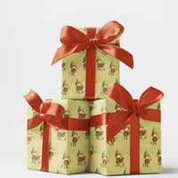 Adorable Christmas Gift Wrap, Santa Elf Workshop Wrapping Paper, North Pole Holiday Wrapping Paper, Kids Xmas Present Paper, Festive Gift Wrap