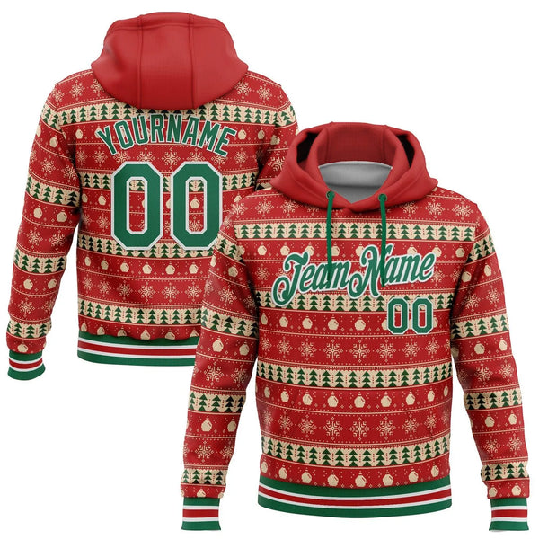 Personalized Holiday Name and Number Hoodie, Custom Christmas Sports Hoodie, Stitched Team Pullover Hoodie, Xmas Game Day Pre