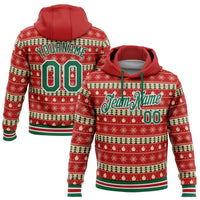 Personalized Holiday Name and Number Hoodie, Custom Christmas Sports Hoodie, Stitched Team Pullover Hoodie, Xmas Game Day Present