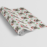 Santa Hat Dog Wrapping Paper, French Bulldog Christmas Wrapping Paper, Frenchie Holiday Gift Wrap, Dog Lover Wrapping Paper, Adorable Pet Wrap