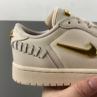Low Top Sneakers, Off White Gold Colorway, Lace Up Design, Casual Gift for Sneaker Fans