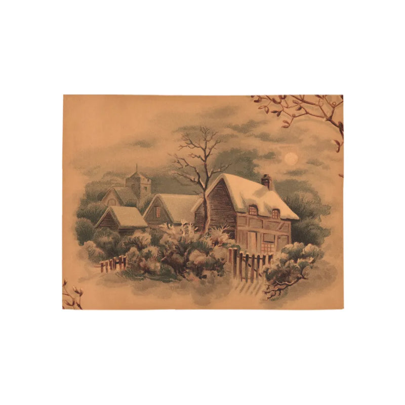 Vintage Snow Cottage Hallway Rug, Winter Village Runner Rug, Christmas Holiday Runner Rug, Comfy Seasonal Floor Rug, Winter Housewarming Present