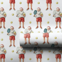 Humorous Sports Christmas Gift Wrap, Pickleball Santa Wrapping Paper, Santa Pickleball Player Wrapping Paper, Holiday Gift Wrapping Paper