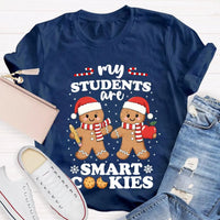Snowflake Holiday Educator Tee, Smart Cookies Teacher Christmas Shirt, Adorable Baking School T-Shirt, Elementary Teacher Graphic Xmas Shirt