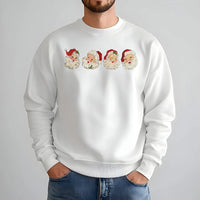 Vintage Cheerful Santa Face Crewneck, Retro Santa Sweatshirt, Adorable Christmas Graphic Sweater, Holiday Aesthetic Sweatshirt, Xmas Present