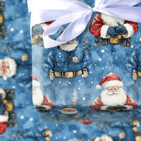 First Responder Christmas Gift Wrap, Police Officer Santa Wrapping Paper, Law Enforcement Holiday Wrapping Paper, Cop Xmas Gift Wrap