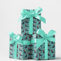 Festive Santa Dog Gift Wrap Roll, Black Labrador Christmas Wrapping Paper, Holiday Dog Lover Wrapping Paper, Puppy Christmas Present Wrap