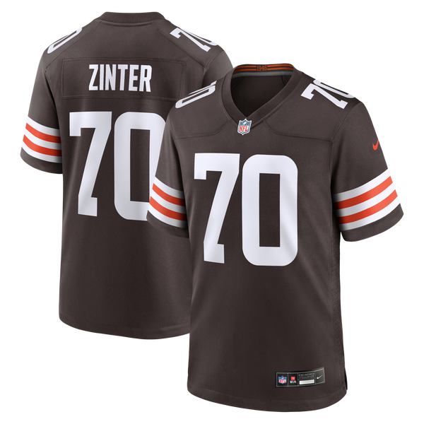 Cleveland Browns Zak Zinter Brown Team Game Jersey