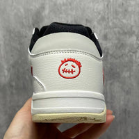 Low Top Sneakers, Black Red Colorway, Reverse Hook Design, Lace Up Design, Casual Gift for Sneaker Fans