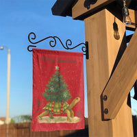 Humorous Animal Yard Flag, Turtle Christmas Tree Garden Flag, Festive Holiday Lawn Flag, Adorable Outdoor Flag Decor, Winter Seasonal Lawn Present