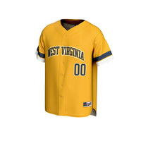 West Virginia Mountaineers Personalized Collegiate Baseball Fashion Jersey - Gold