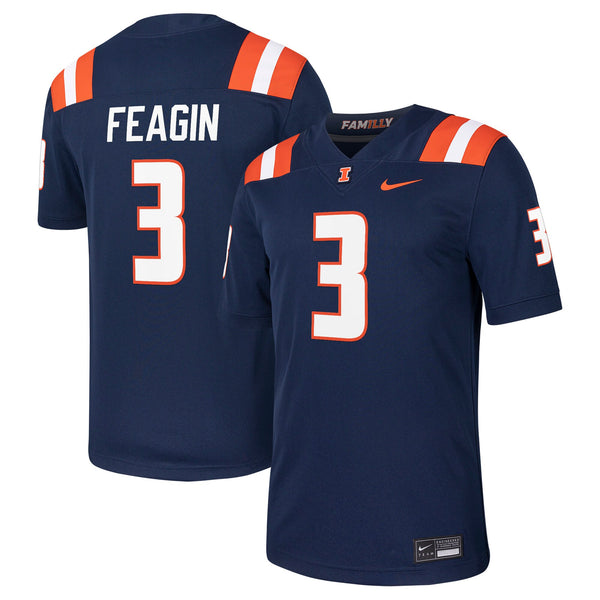 Kaden Feagin Illinois Fighting Illini NIL Football Game Jersey - Navy