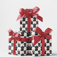 Santa Paws Dog Gift Wrap, Black Labrador Christmas Wrapping Paper, Black Lab Holiday Wrapping Paper, Festive Dog Lover Gift Wrapping Paper
