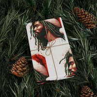 Dreadlocks Santa Christmas Gift Wrap, Black Santa Wrapping Paper, African American Holiday Wrapping Paper, Festive Xmas Gift Wrap Roll