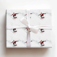 Snowboard Christmas Wrapping Paper, Snowboarding Santa Wrapping Paper, Extreme Sports Holiday Gift Wrap, Winter Sports Gift Wrapping Paper