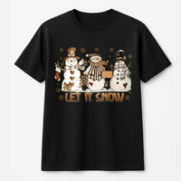 Let It Snow Shirt, Snowman Christmas T-Shirt, Adorable Winter Holiday Graphic Tee, Retro Xmas T-Shirt, Festive Holiday Present for Her and Him