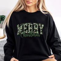 Varsity Lettering Holiday Crewneck, Merry Christmas Camo Sweatshirt, Outdoorsy Hunting Season Sweater, Comfy Winter Pullover, Xmas Present