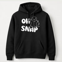 Humorous Christmas Cookie Pullover Hoodie, Oh Snap Gingerbread Hoodie, Adorable Holiday Baker Hooded Sweatshirt, Winter Xmas Graphic Hoodie