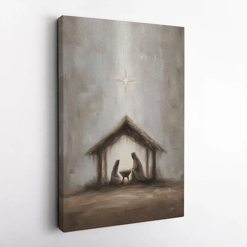 Minimalist Nativity Canvas Wall Art, Nativity Scene Canvas Print, Christian Christmas Canvas Art, Holy Family Canvas, Holiday Home Decor