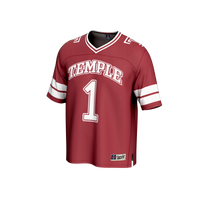 #1 Temple Owls Collegiate Football Fashion Jersey - Cherry