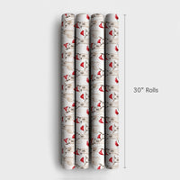 Santa Hat Alpaca Gift Wrap, Watercolor Christmas Llama Wrapping Paper, Adorable Holiday Animal Paper, Festive Winter Present Wrapping Paper