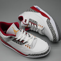 Low Top Sneakers, White Red Colorway, Lace Up Design, Casual Gift for Sneaker Fans