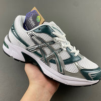 Low Top Sneakers, White Green Silver Colorway, Lace Up Design, Casual Gift for Sneaker Fans