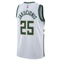 Milwaukee Bucks Association Edition Swingman Jersey - White - Kasparas Jakučionis
