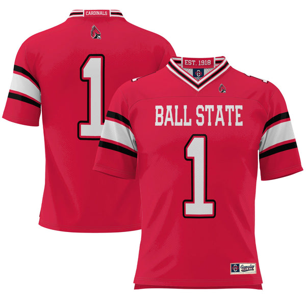 #1 Ball State Cardinals Endzone Football Jersey - Cardinal