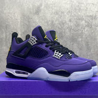 Mid Top Sneakers, Purple Gold Colorway, Lace Up Design, Casual Gift for Sneaker Fans