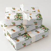 Desert Cactus Gift Wrap, Southwestern Christmas Wrapping Paper, Watercolor Tree Gift Wrapping Paper, Holiday Present Wrap, Xmas Present Paper