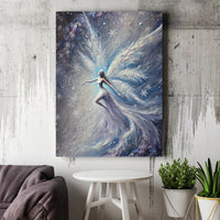 Ethereal Angel Canvas Print, Winter Fairy Wall Art, Textured Fantasy Fairy Canvas, Christmas Angel Wall Decor, Holiday Fantasy Lover Present