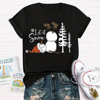 Let It Snow Teacher Shirt, Humorous Snowman Christmas T-Shirt, Adorable Winter Holiday Tee, Festive Classroom Graphic T-Shirt, Teacher Xmas Present