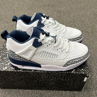 Low Top Basketball Shoes, Blue White Colorway, Lace Up Design, Casual Gift for Shoe Lovers