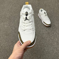 Low Top Basketball Shoes, White Gold Colorway, Lace Up Design, Casual Gift for Shoe Lovers