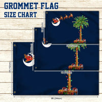 Santa Palmetto Tree Moon Flag, South Carolina Christmas House Flag, Double-Sided Southern Holiday Garden Flag, Festive Yard Banner