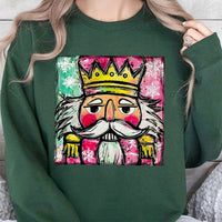 Watercolor Holiday Ballet Graphic Crewneck, Nutcracker Christmas Sweatshirt, Vintage Xmas Soldier Sweater, Adorable Festive Holiday Pullover