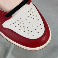 Basketball Shoes, White Red Colorway, Distressed, Retro, High Top, Lace Up Design, Distressed Finish, Casual Gift for Shoe Lovers