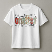 Leopard Plaid Religious Graphic Tee, Merry Christmas Cross T-Shirt, Christian Holiday Shirt, Faith Based Xmas Tee, Present for Women and Men
