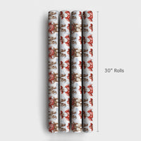Wild West Watercolor Santa Gift Wrap, Cowboy Santa Christmas Wrapping Paper, Rustic Chaps Santa Wrapping Paper, Country Holiday Gift Wrap