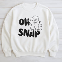 Humorous Broken Gingerbread Man Crewneck, Oh Snap Gingerbread Sweatshirt, Adorable Christmas Gingerbread Pullover, Holiday Cookie Sweater