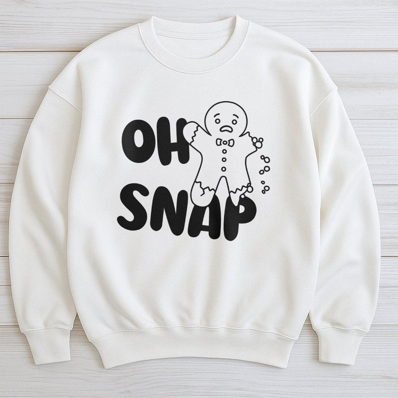 Humorous Broken Gingerbread Man Crewneck, Oh Snap Gingerbread Sweatshirt, Adorable Christmas Gingerbread Pullover, Holiday Cookie Sweater