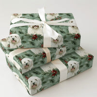 Shaggy Dog Holiday Gift Wrap, Goldendoodle Christmas Wrapping Paper, Watercolor Dog Christmas Wrapping Paper, Festive Winter Wrapping Paper