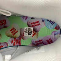 Retro Low Top Sneakers, White Green Pink Colorway, Valentine Design, Lace Up Design, Casual Gift for Sneaker Fans