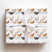 Watercolor Farm Animal Gift Wrap, Chicken Christmas Wrapping Paper, Winter Rooster Wrapping Paper, Rustic Holiday Gift Wrap, Farm Xmas Roll