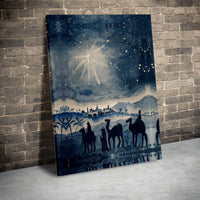 Three Wise Men Bethlehem Canvas Art, Nativity Scene Canvas Print, Watercolor Holy Night Canvas, Religious Wall Decor, Christmas Decor Present