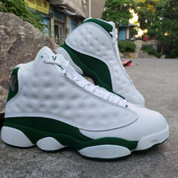 Sneakers, White Green Colorway, Lace Up Design, Casual Gift for Sneaker Fans