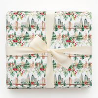 Cityscape Christmas Gift Wrap, Columbus Ohio Skyline Wrapping Paper, Main Street Bridge Present Wrap, Local Ohio Festive Wrapping Paper